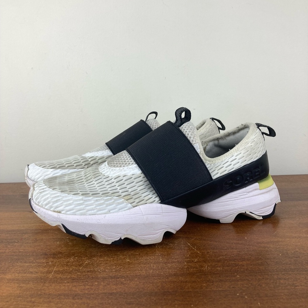 Sorel Slip-On Athletic Sneakers in White and Black